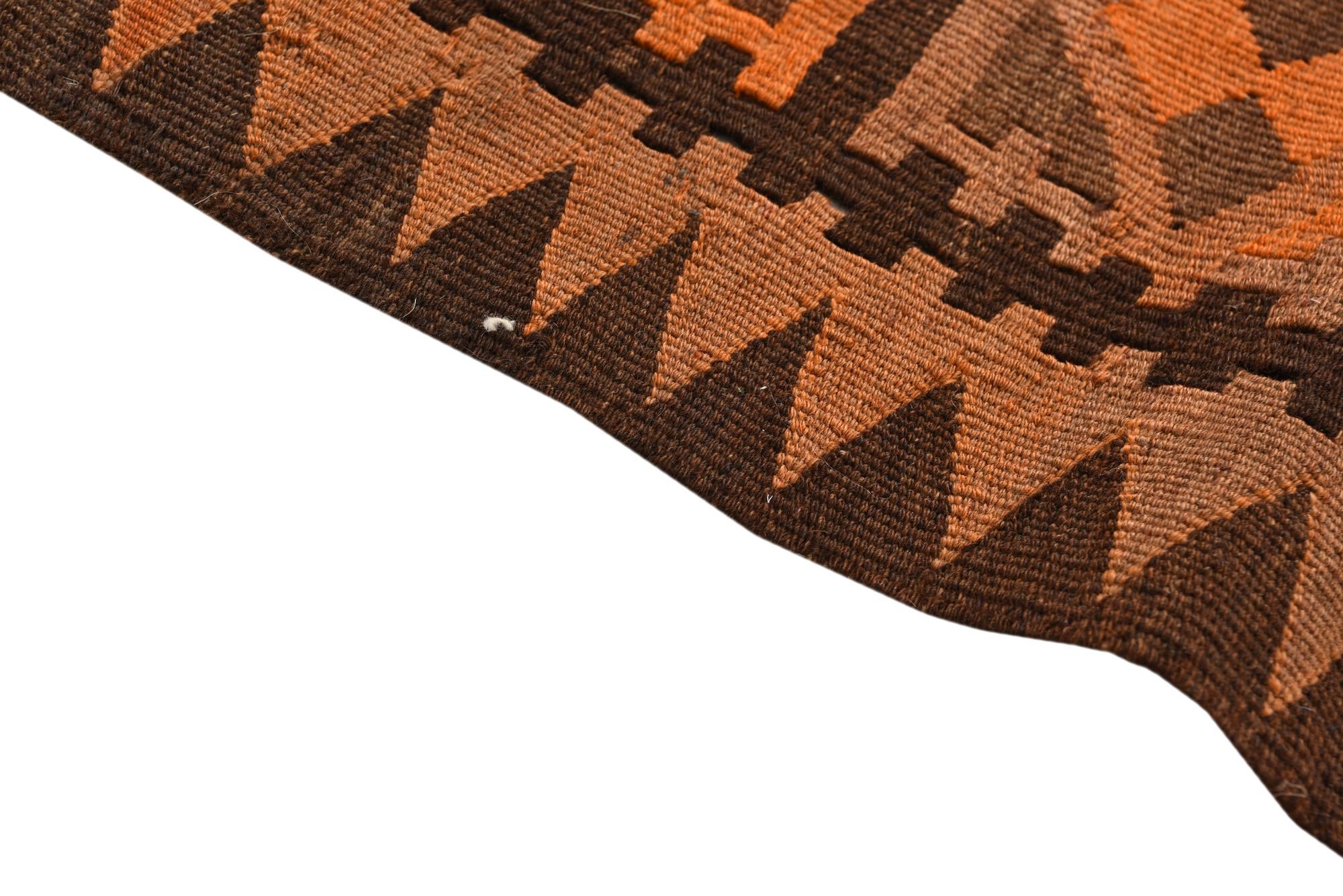 4' 2 x 10' 7 Hand Woven Kilim Fars Wool Runner Rug