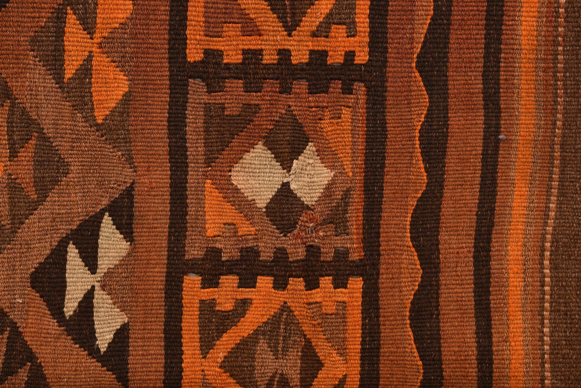 4' 2 x 10' 7 Hand Woven Kilim Fars Wool Runner Rug