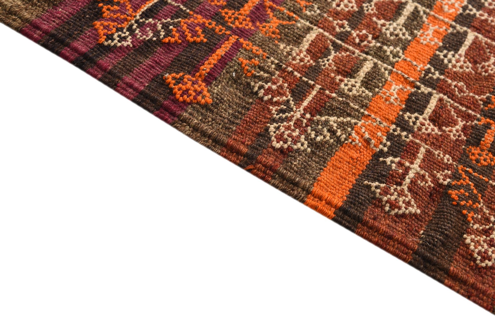 4' 8 x 15' Hand Woven Kilim Fars Wool Runner Rug
