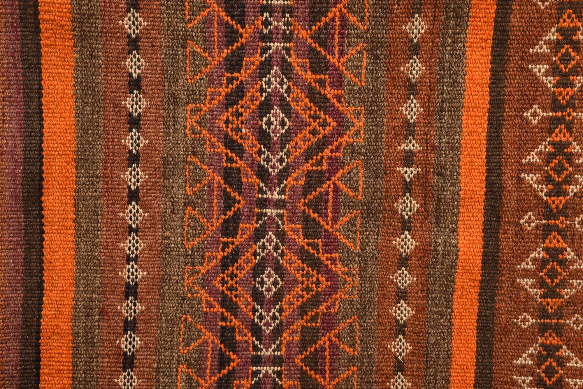4' 8 x 15' Hand Woven Kilim Fars Wool Runner Rug