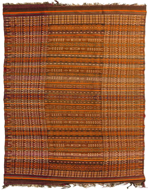 Detail image of 4' 8 x 15' Hand Woven Kilim Fars Wool Runner Rug