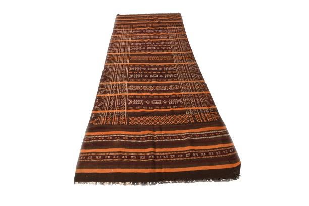 4' 1 x 12' Hand Woven Kilim Fars Wool Runner Rug