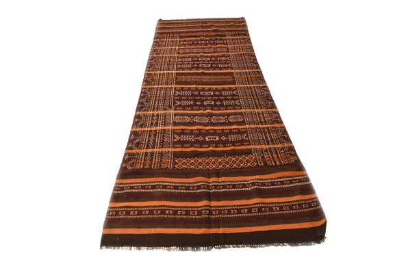 4' 1 x 12' Hand Woven Kilim Fars Wool Runner Rug