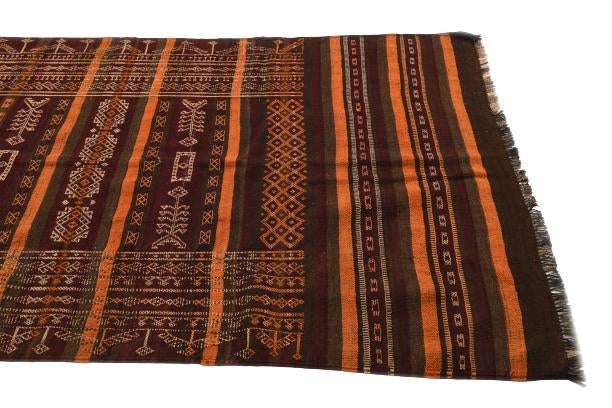 4' 1 x 12' Hand Woven Kilim Fars Wool Runner Rug