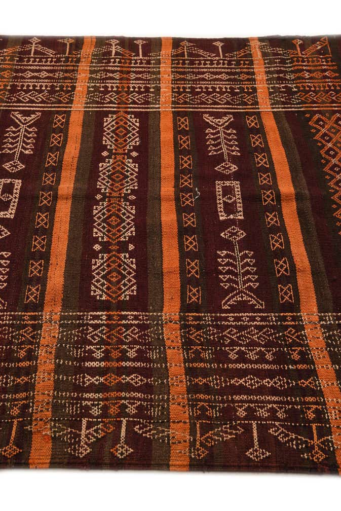 4' 1 x 12' Hand Woven Kilim Fars Wool Runner Rug