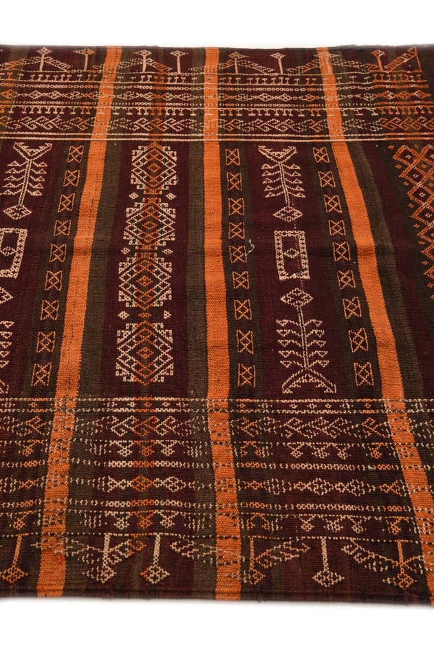 Detail image of 4' 1 x 12' Hand Woven Kilim Fars Wool Runner Rug