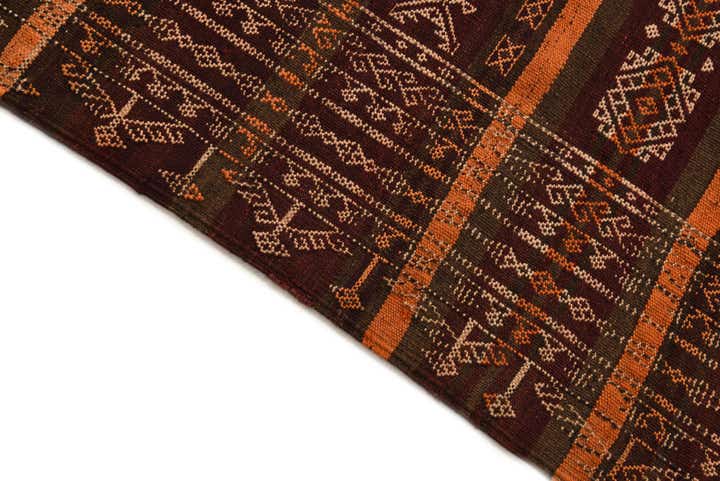 4' 1 x 12' Hand Woven Kilim Fars Wool Runner Rug