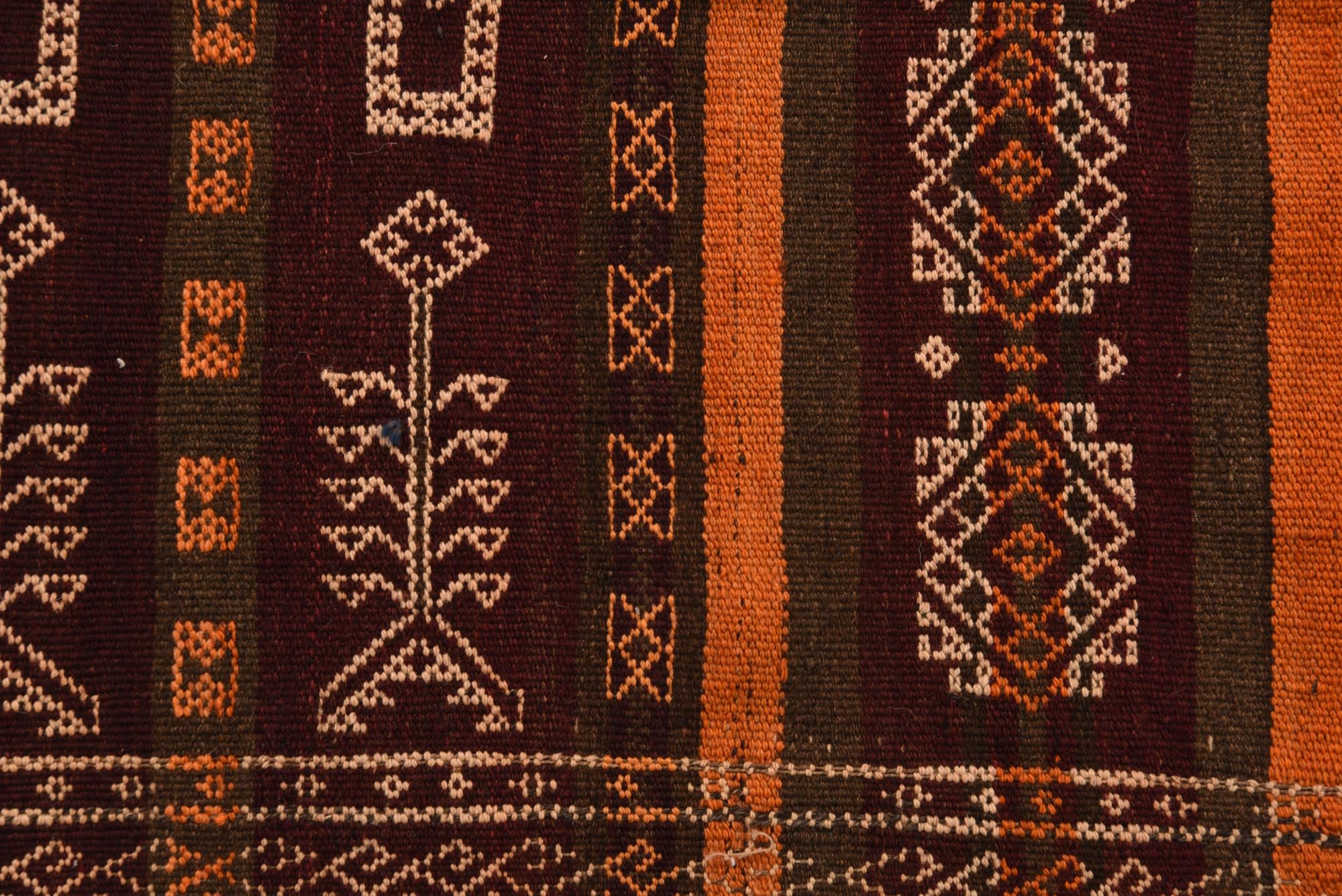 4' 1 x 12' Hand Woven Kilim Fars Wool Runner Rug