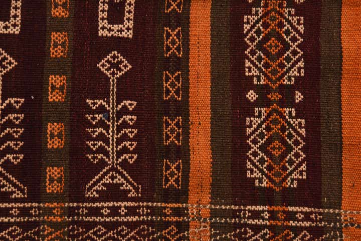 4' 1 x 12' Hand Woven Kilim Fars Wool Runner Rug