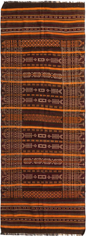 Detail image of 4' 1 x 12' Hand Woven Kilim Fars Wool Runner Rug