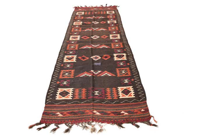 3' 3 x 10' 2 Hand Woven Kilim Fars Wool Runner Rug