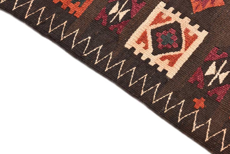 Detail image of 3' 3 x 10' 2 Hand Woven Kilim Fars Wool Runner Rug