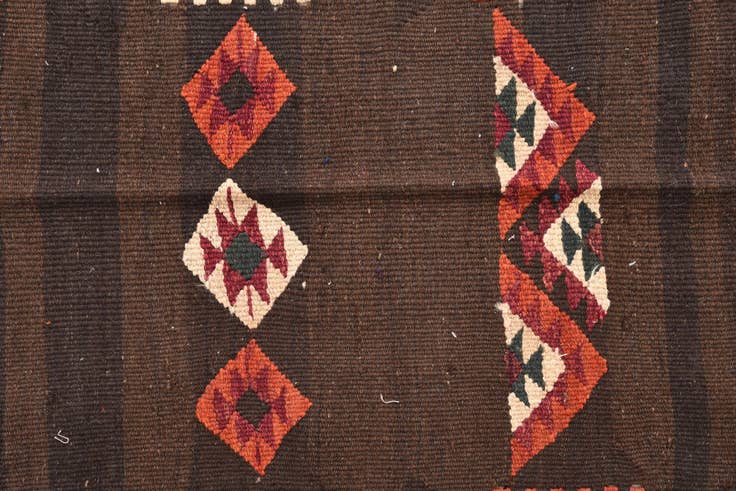 Detail image of 3' 3 x 10' 2 Hand Woven Kilim Fars Wool Runner Rug