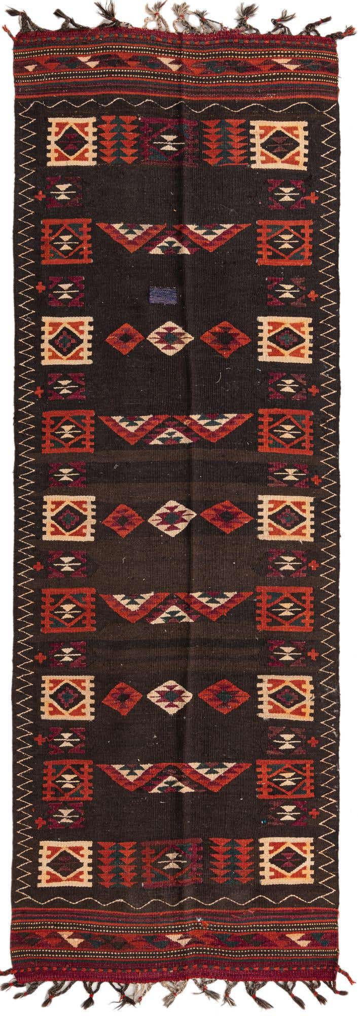 3' 3 x 10' 2 Hand Woven Kilim Fars Wool Runner Rug