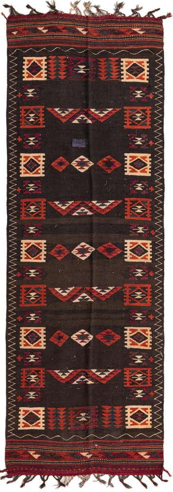 3' 3 x 10' 2 Hand Woven Kilim Fars Wool Runner Rug