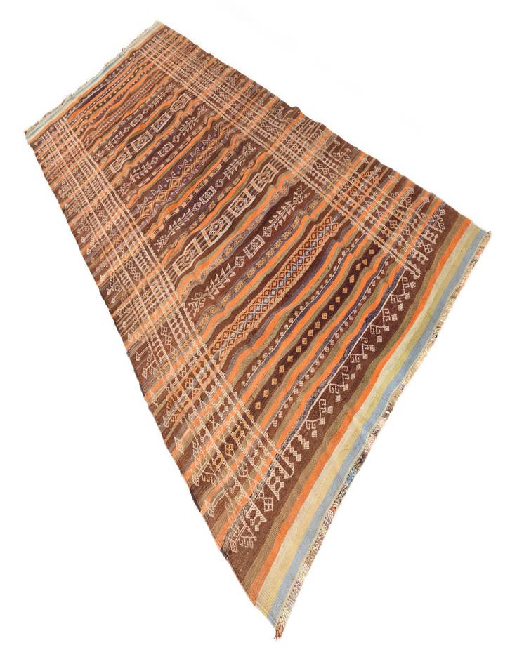 Detail image of 4' 4 x 11' 2  Hand Woven Kilim Fars Wool Runner Rug