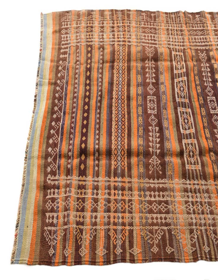 Detail image of 4' 4 x 11' 2  Hand Woven Kilim Fars Wool Runner Rug