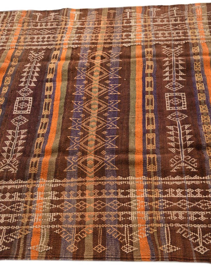 Detail image of 4' 4 x 11' 2  Hand Woven Kilim Fars Wool Runner Rug