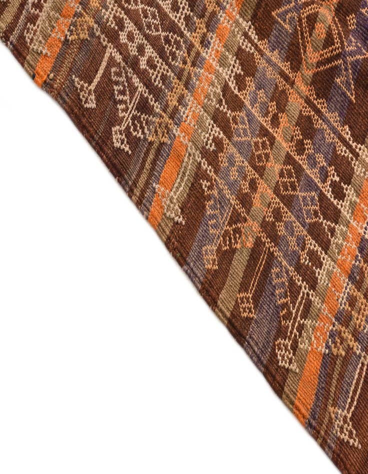 Detail image of 4' 4 x 11' 2  Hand Woven Kilim Fars Wool Runner Rug