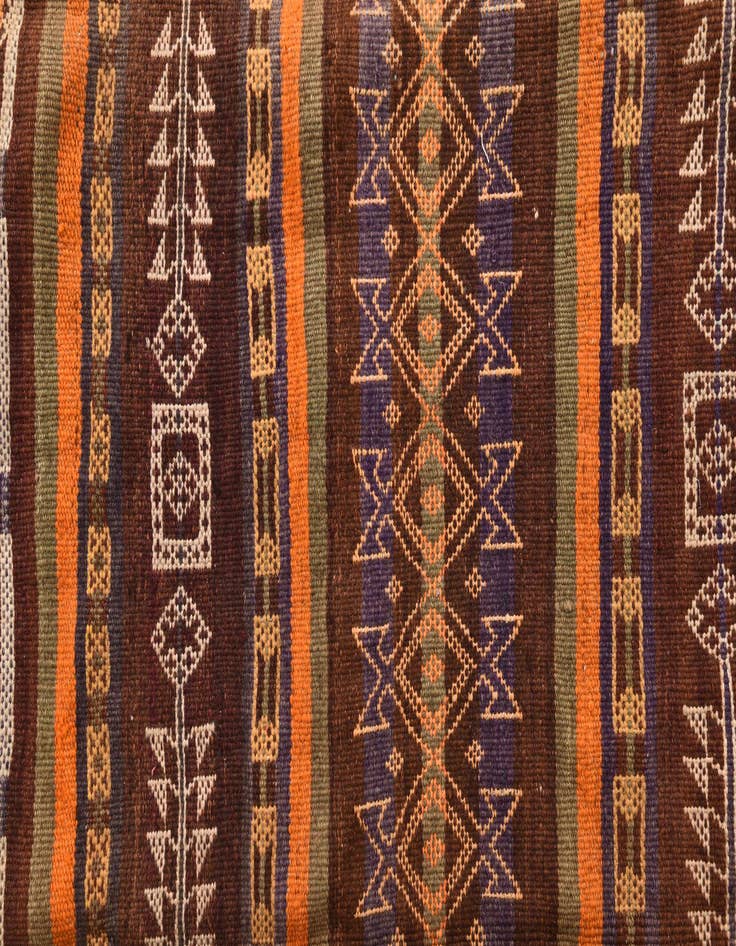 Detail image of 4' 4 x 11' 2  Hand Woven Kilim Fars Wool Runner Rug