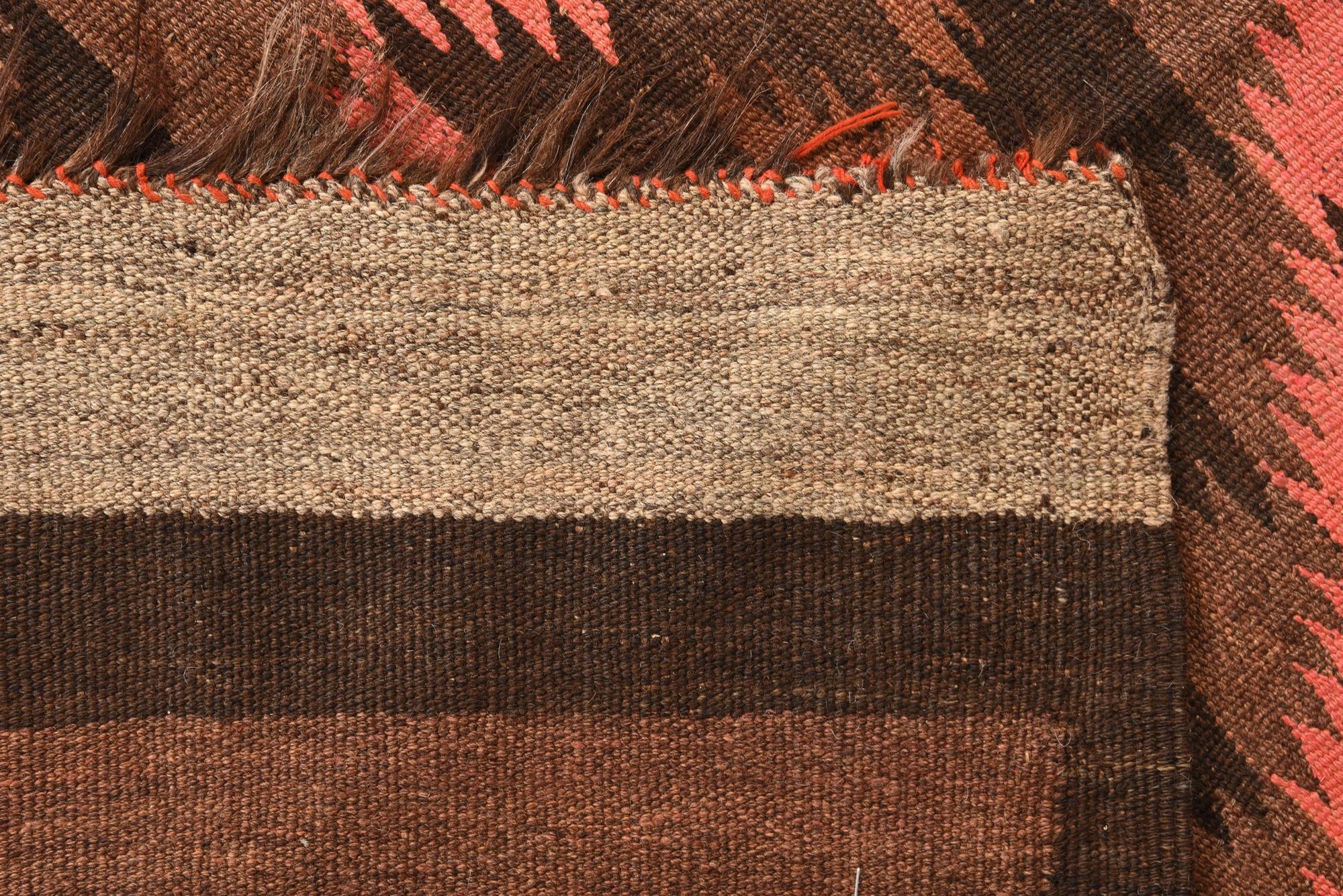 4' 5 x 12' 1 Hand Woven Kilim Fars Wool Runner Rug