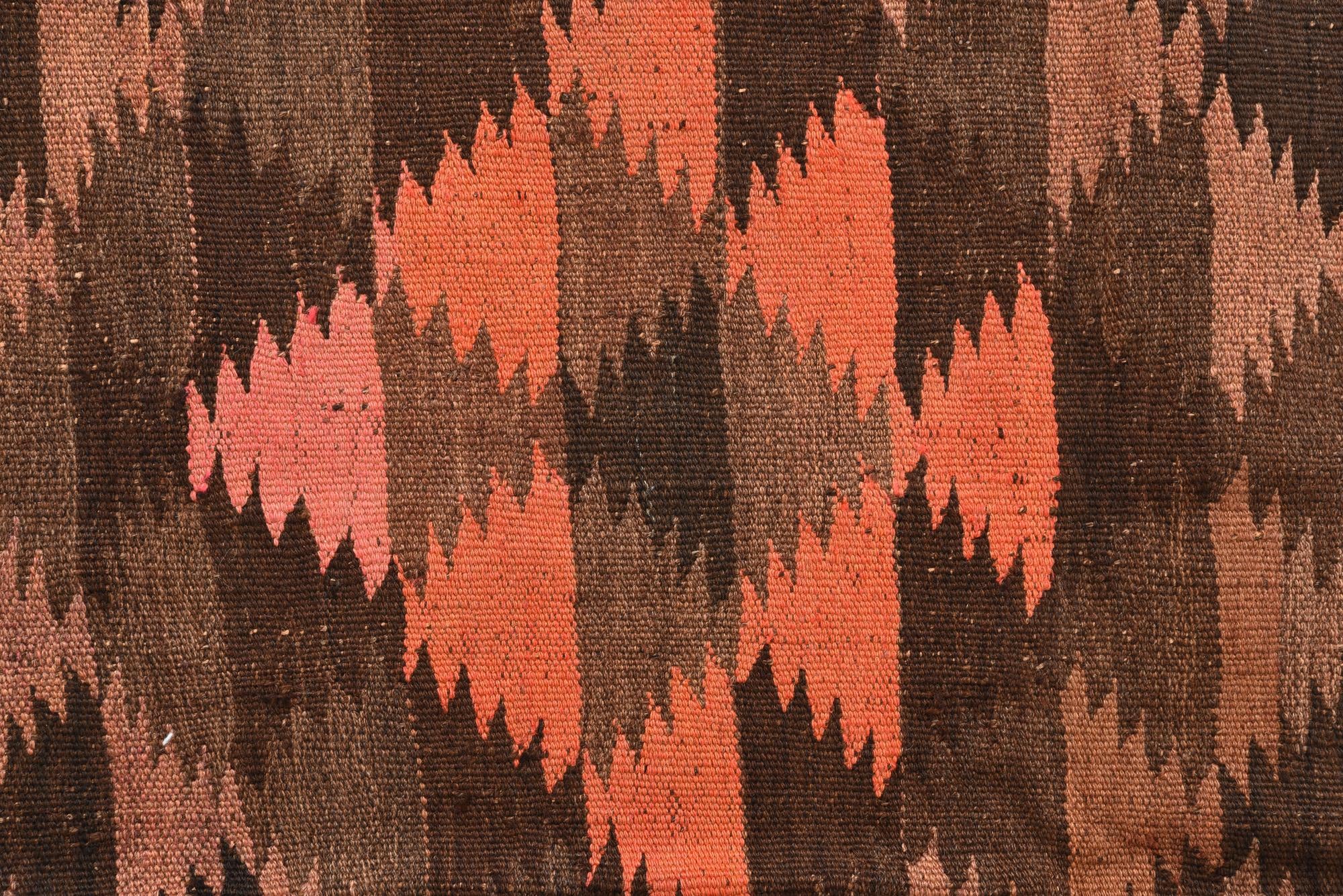 4' 5 x 12' 1 Hand Woven Kilim Fars Wool Runner Rug