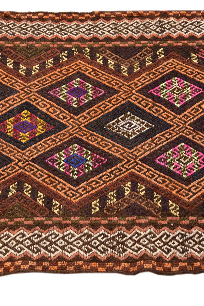 2' 4 x 8' 9 Hand Woven Kilim Fars Wool Runner Rug