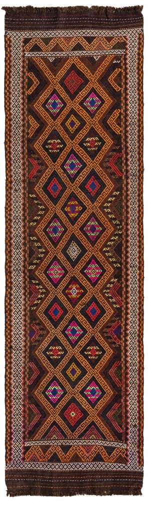 2' 4 x 8' 9 Hand Woven Kilim Fars Wool Runner Rug