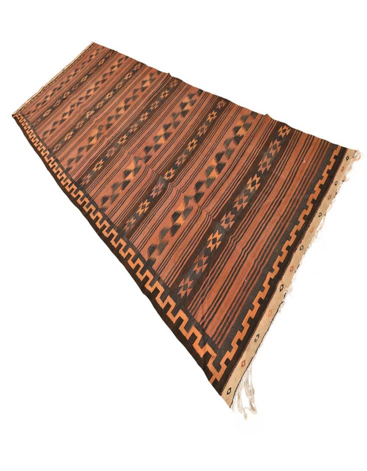 Detail image of 4' 6 x 13' 1  Hand Woven Kilim Fars Wool Runner Rug