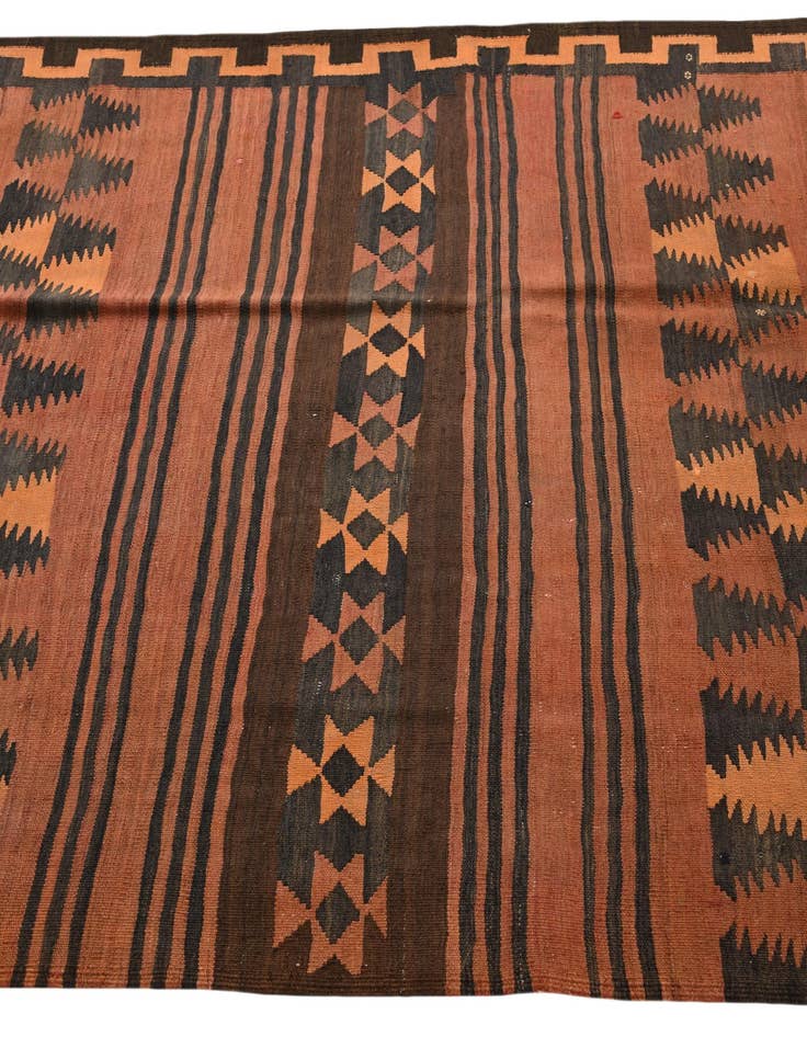 Detail image of 4' 6 x 13' 1  Hand Woven Kilim Fars Wool Runner Rug