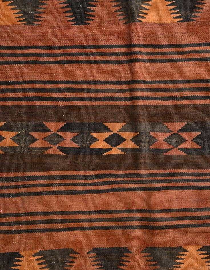 Detail image of 4' 6 x 13' 1  Hand Woven Kilim Fars Wool Runner Rug