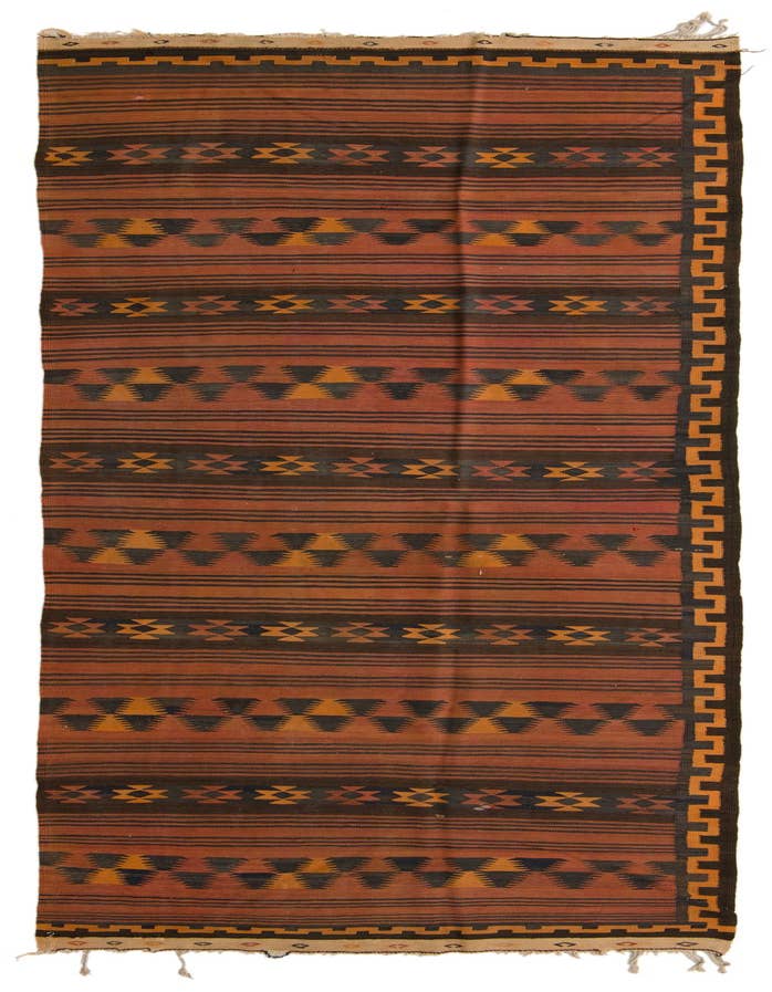 Detail image of 4' 6 x 13' 1 Hand Woven Kilim Fars Wool Runner Rug
