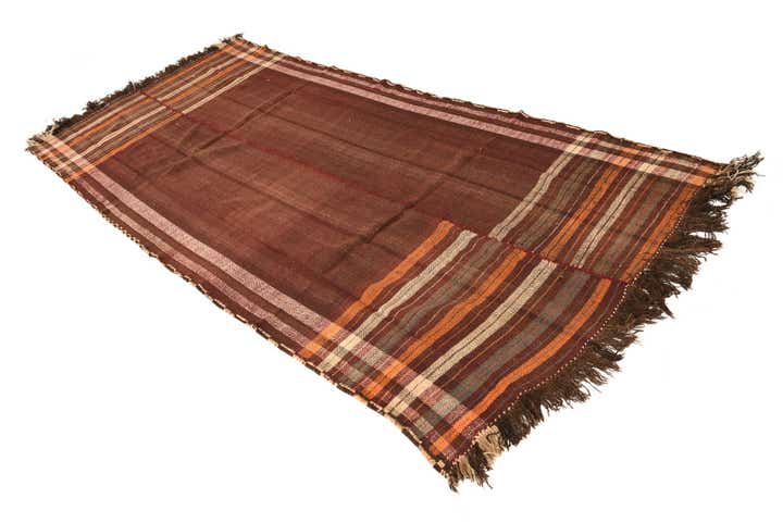 4' 8 x 10' 7 Hand Woven Kilim Fars Wool Runner Rug