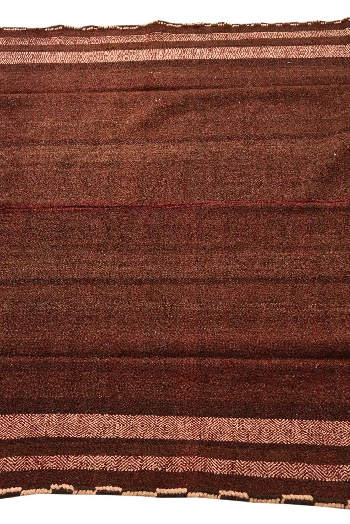 4' 8 x 10' 7 Hand Woven Kilim Fars Wool Runner Rug