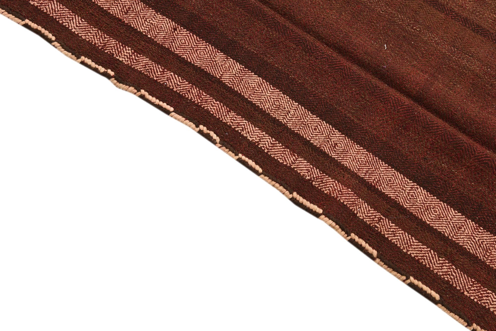 4' 8 x 10' 7 Hand Woven Kilim Fars Wool Runner Rug