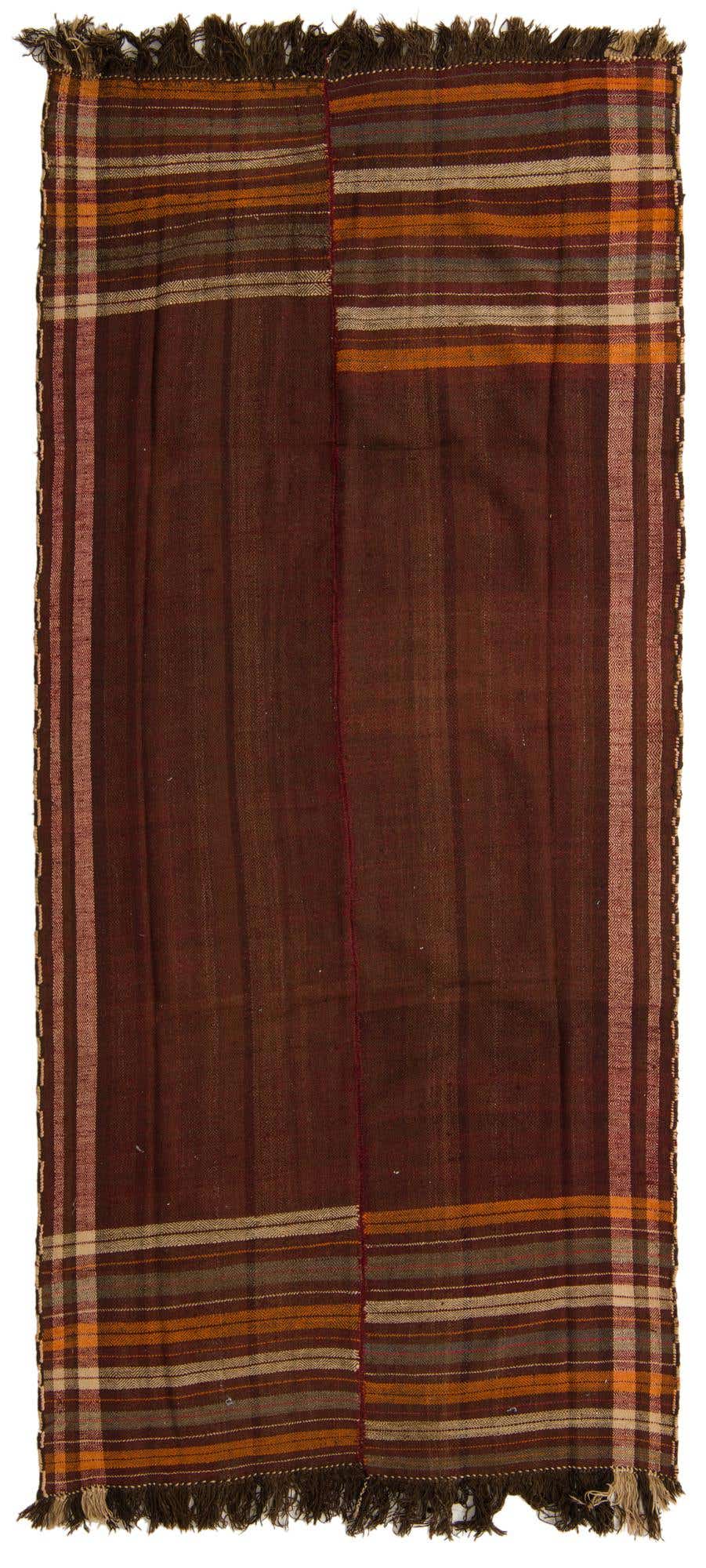 4' 8 x 10' 7 Hand Woven Kilim Fars Wool Runner Rug