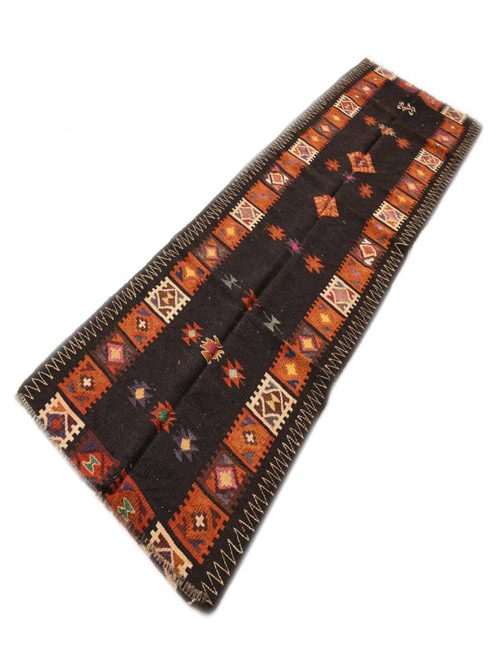 Detail image of 3' 2 x 10' 4  Hand Woven Kilim Fars Wool Runner Rug