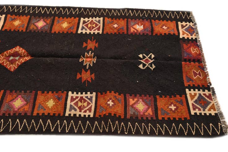 Detail image of 95cm x 315cm Hand Woven Kilim Fars Wool Runner Rug