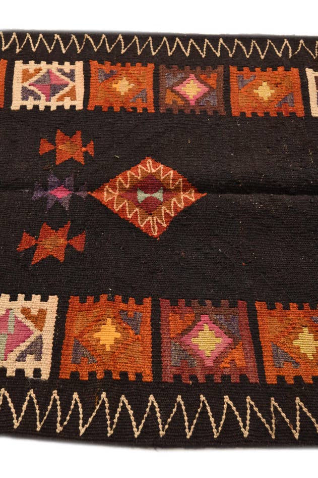 Detail image of 95cm x 315cm Hand Woven Kilim Fars Wool Runner Rug