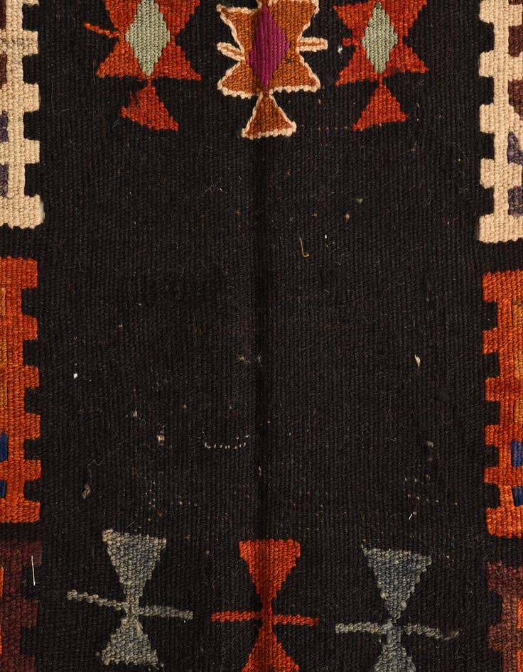 Detail image of 3' 2 x 10' 4 Hand Woven Kilim Fars Wool Runner Rug