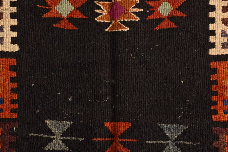 Detail image of 95cm x 315cm Hand Woven Kilim Fars Wool Runner Rug