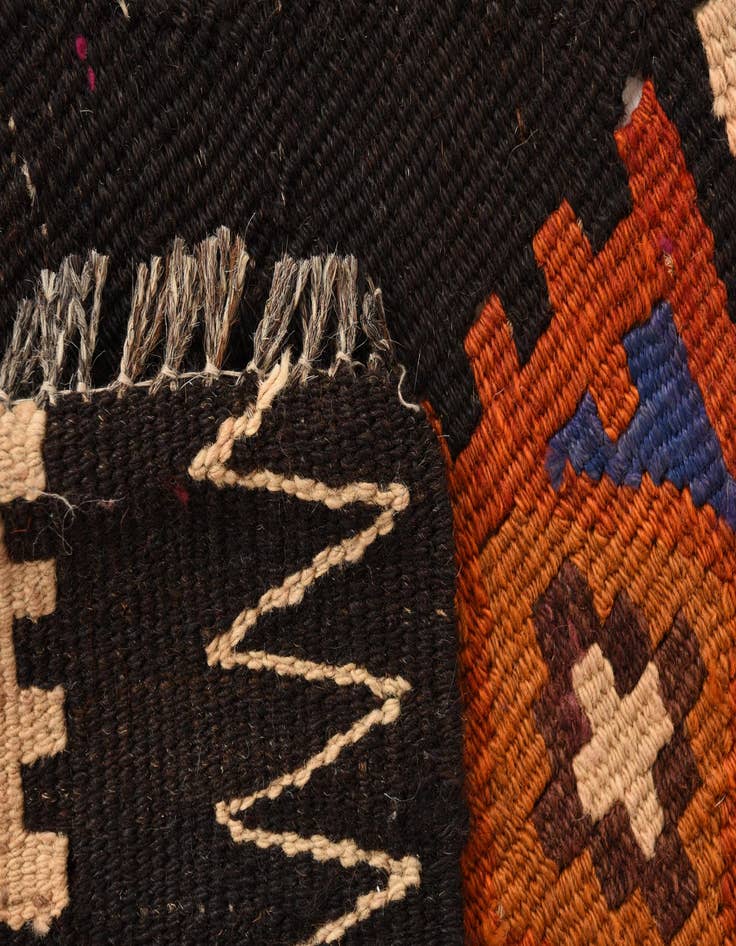 Detail image of 3' 2 x 10' 4  Hand Woven Kilim Fars Wool Runner Rug