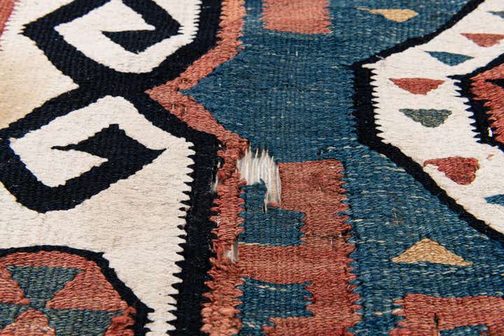 4' 9 x 10' 6 Hand Woven Kilim Fars Wool Runner Rug