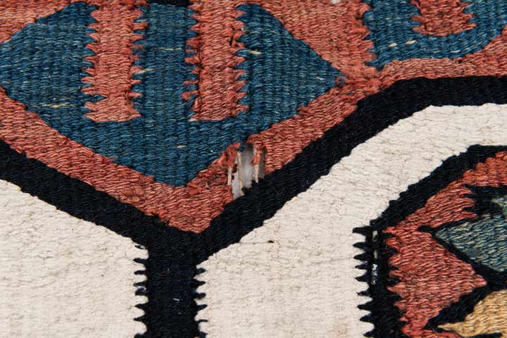 4' 9 x 10' 6 Hand Woven Kilim Fars Wool Runner Rug
