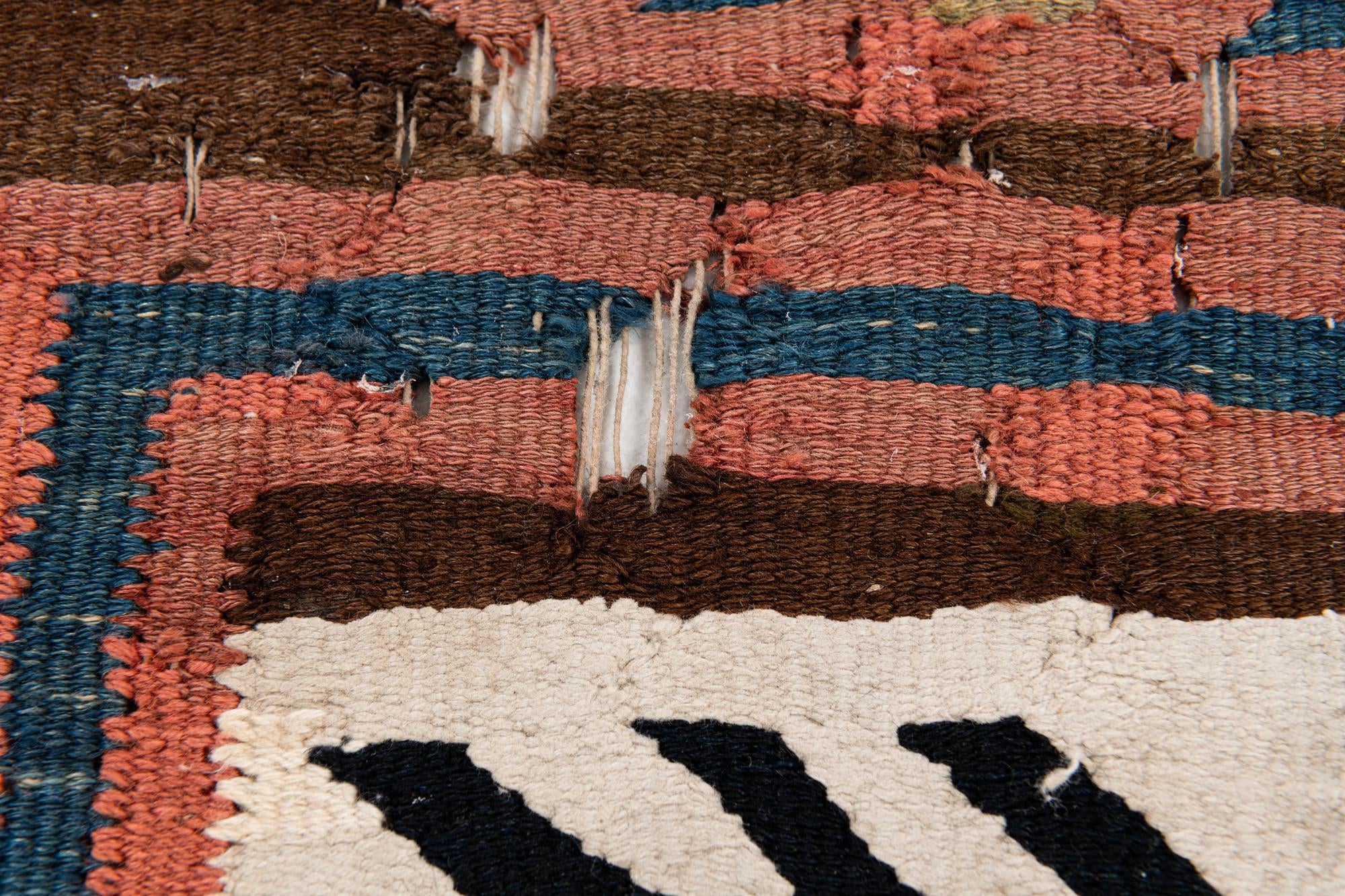 4' 9 x 10' 6 Hand Woven Kilim Fars Wool Runner Rug