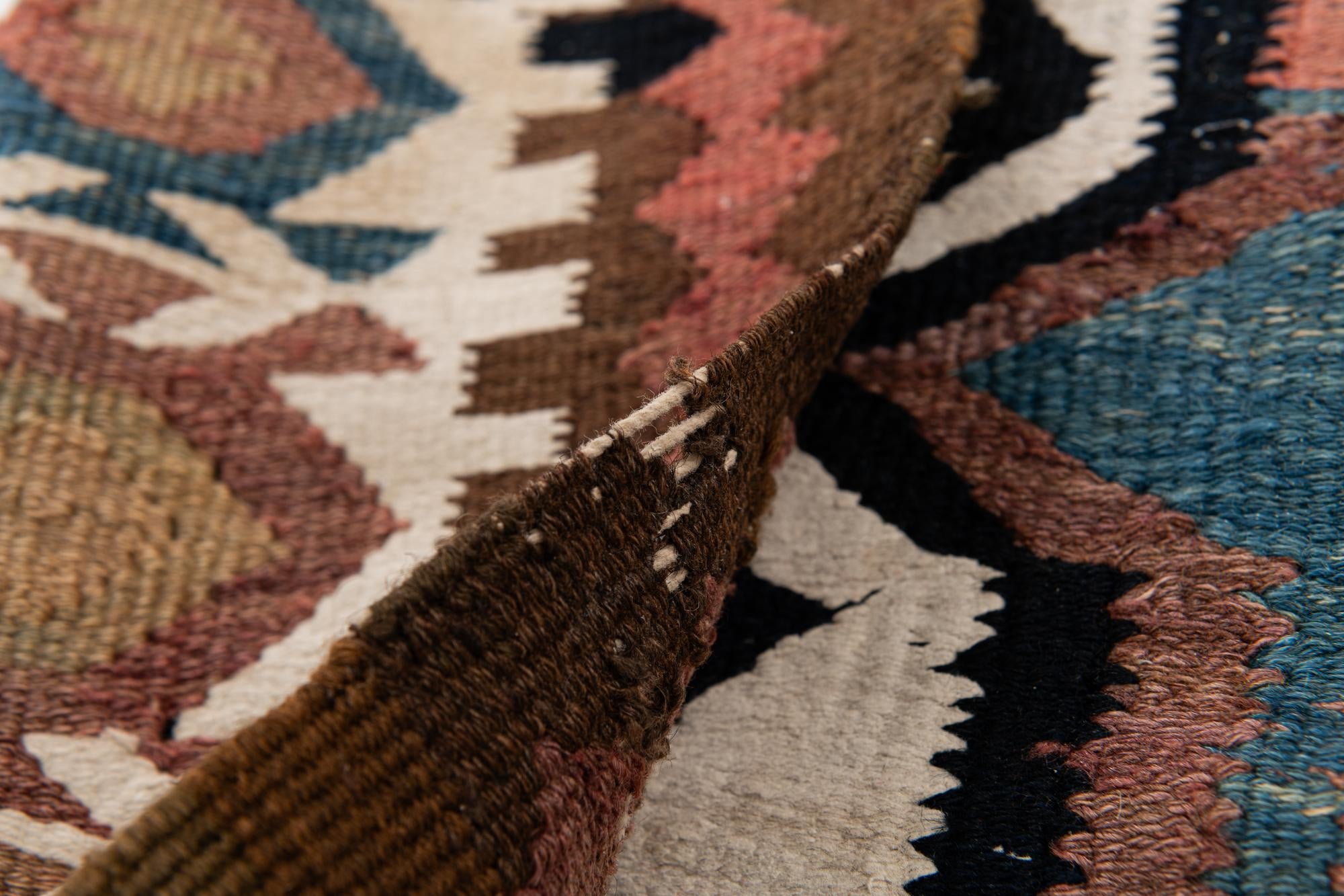 4' 9 x 10' 6 Hand Woven Kilim Fars Wool Runner Rug