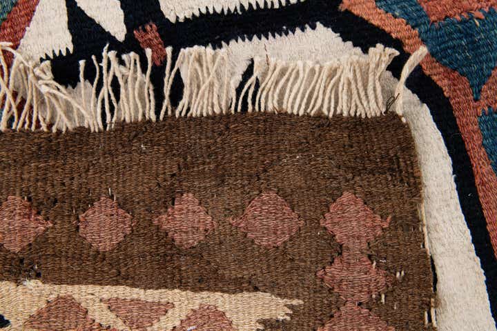 4' 9 x 10' 6 Hand Woven Kilim Fars Wool Runner Rug