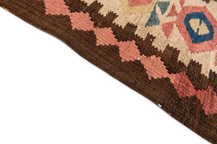 4' 9 x 10' 6 Hand Woven Kilim Fars Wool Runner Rug