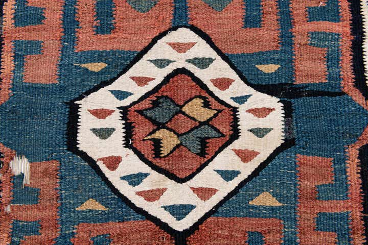 4' 9 x 10' 6 Hand Woven Kilim Fars Wool Runner Rug