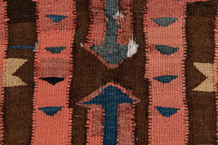 4' 9 x 10' 6 Hand Woven Kilim Fars Wool Runner Rug